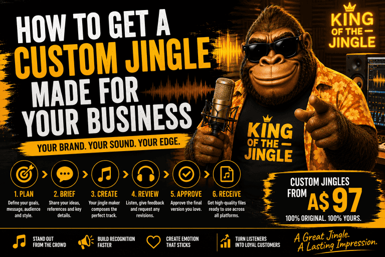 Howie Bounce, the King of The Jingle, promoting custom jingles for businesses.