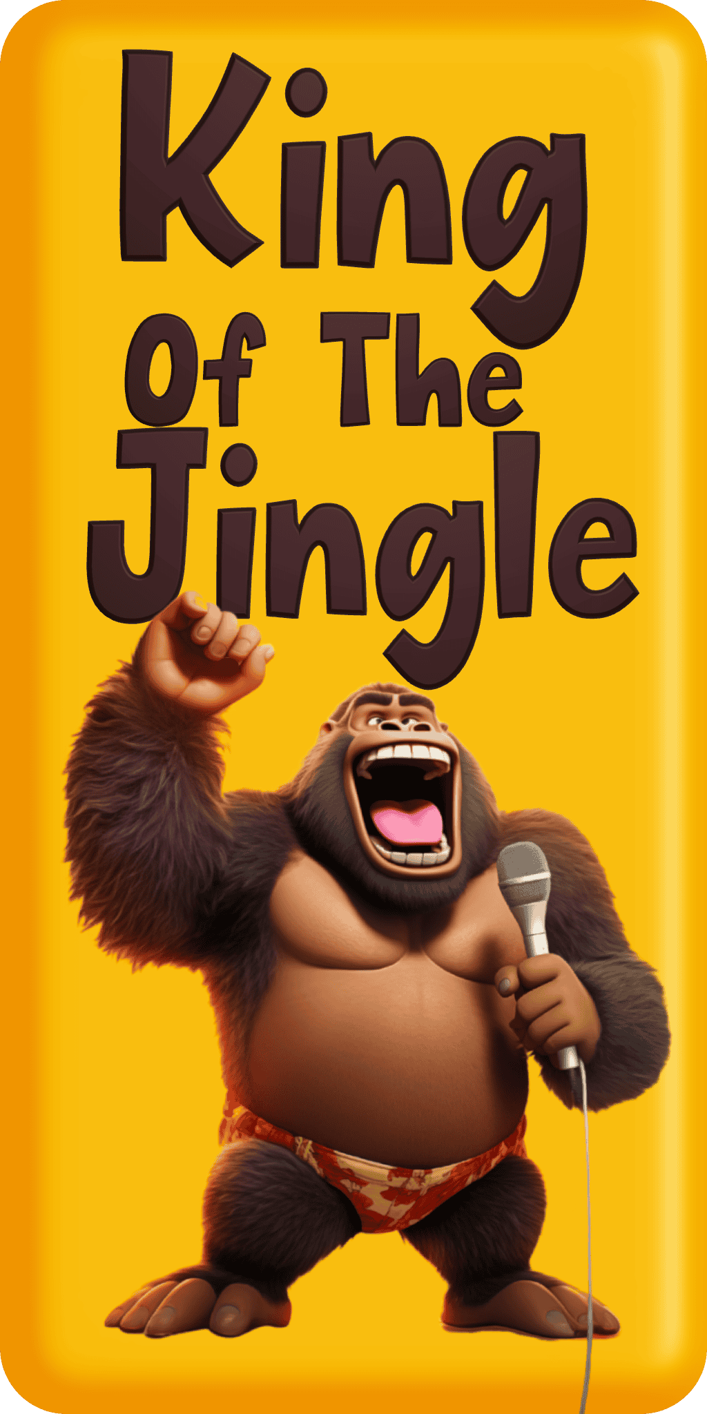 Howie Bounce, the King of The Jingle, holding a microphone and raising his fist.
