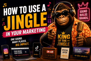 Howie Bounce, the King of The Jingle, promoting marketing sound strategies.
