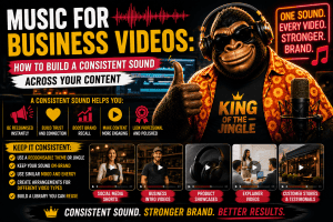 Howie Bounce, King of The Jingle, promoting consistent sound for business videos.